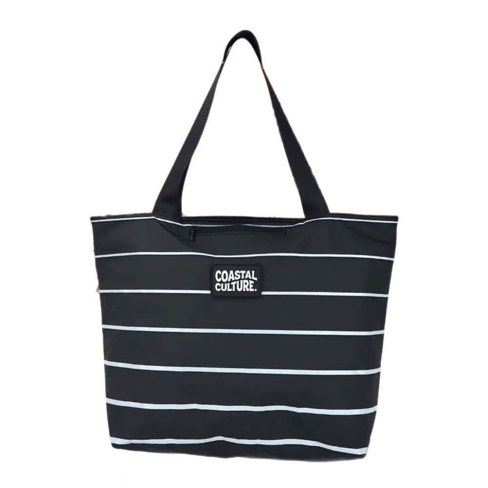 Coastal Culture Everyday tote black stripes